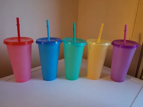 24oz colour change glitter cups