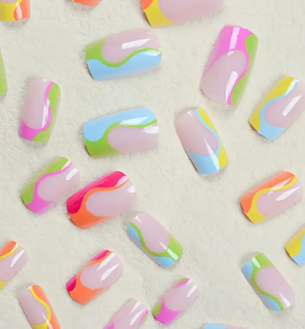 24pc colourful nails