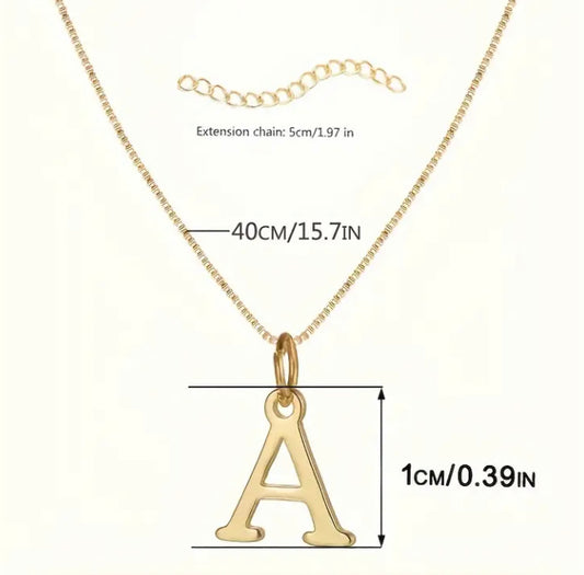 Initial Pendant Alloy Necklace