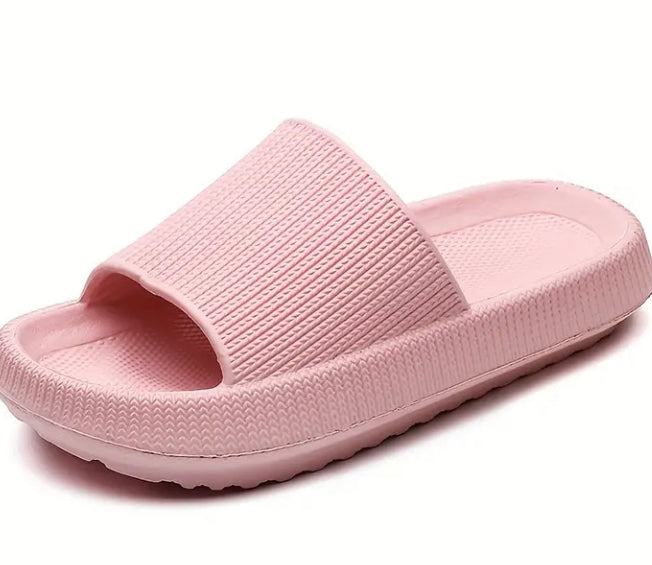 Open toe slides pink