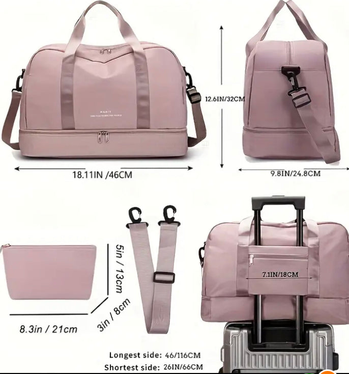 Travel bag with cosmetic bag