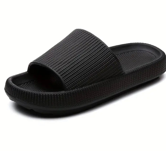 Open toe slides black