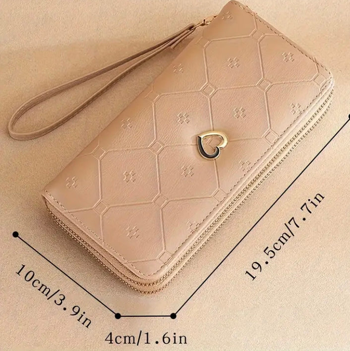 Women’s double zipper black wallet