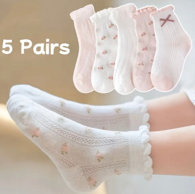 5 pairs girl mixed socks