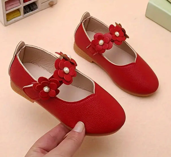 Elegant Flower Shoes Red