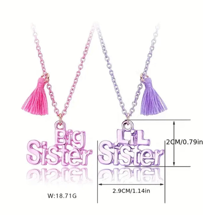 Big sister lil sister necklace set