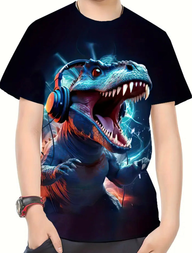 Dinosaur headset print T-shirt