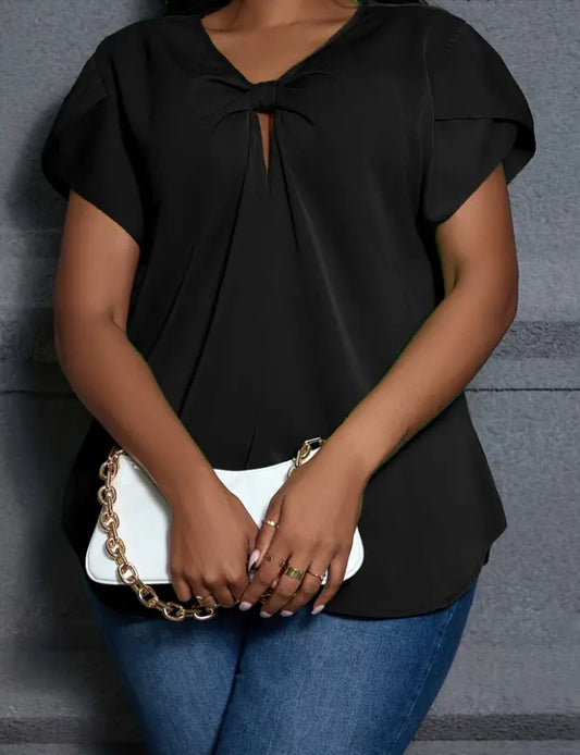 Plus size cut out solid top