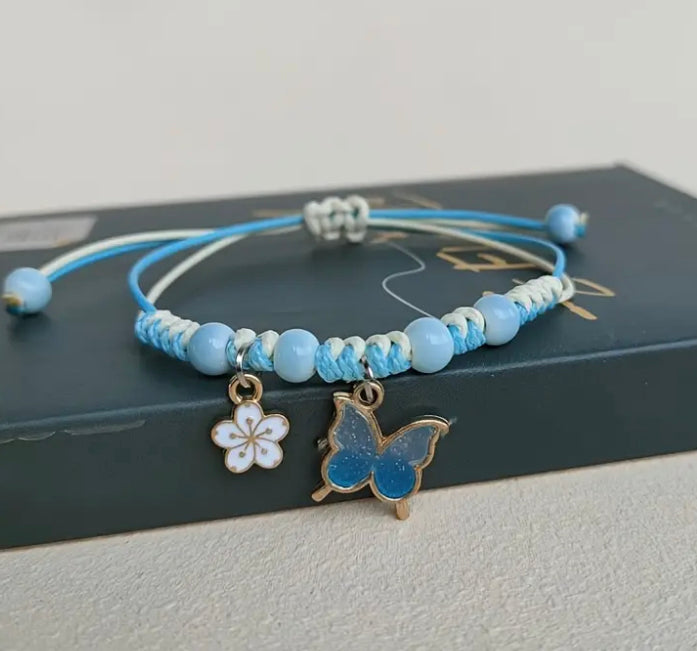 Butterfly braided bracelet