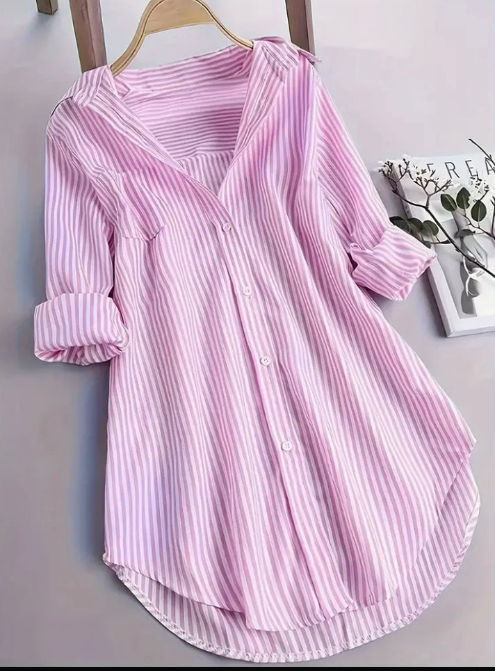 Women’s pink striped blouse
