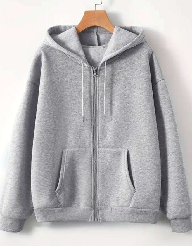 Drawstring zip hoodie