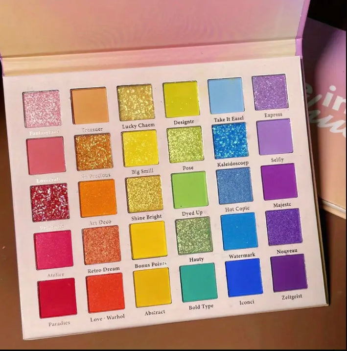 30 colour eyeshadow palette rainbow