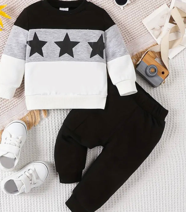 Star graphic sweatshirt and jogger set