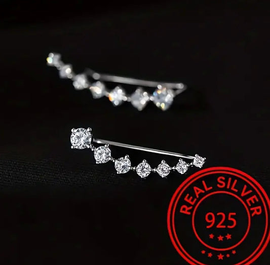 925 sterling silver crawler earrings