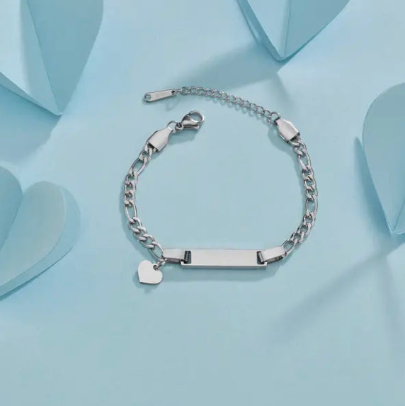 Personalised Heart Charm Name Bracelet