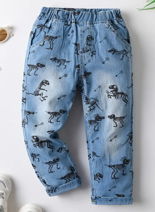Dinosaur print jeans