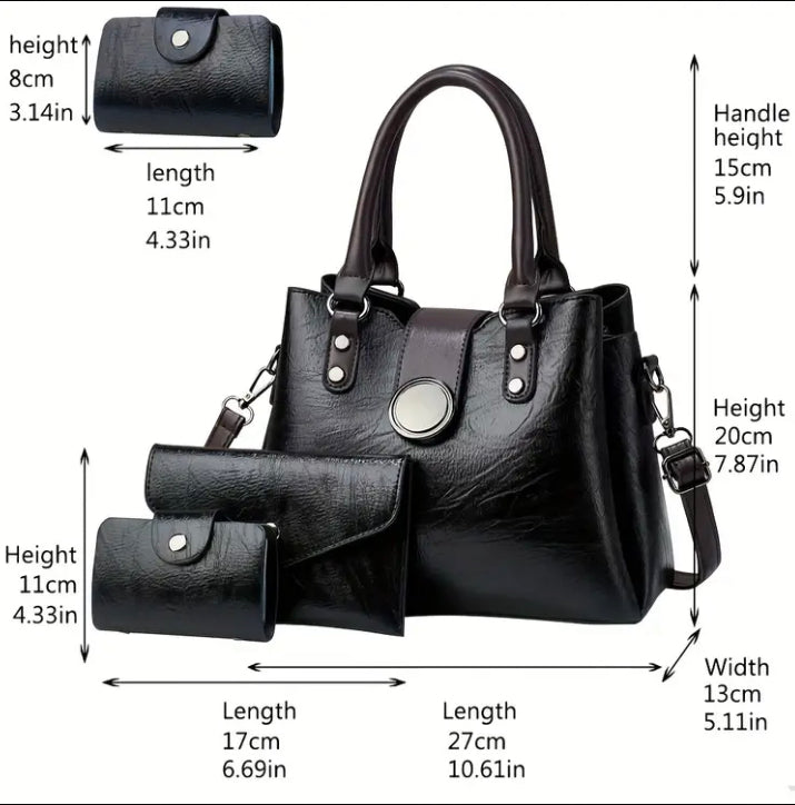 3pc minimalist bag set black