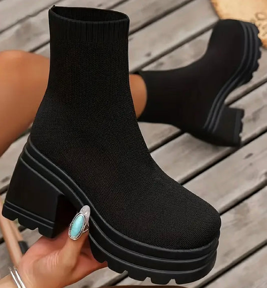 Chunky heel boots