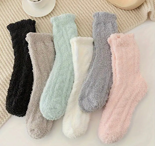 6 pair fluffy socks