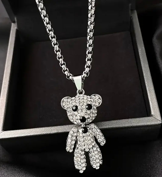 Cute bear stainless steel necklace