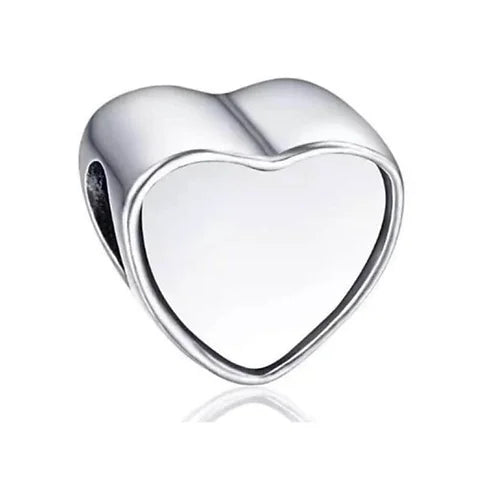 heart metal charm photo bead