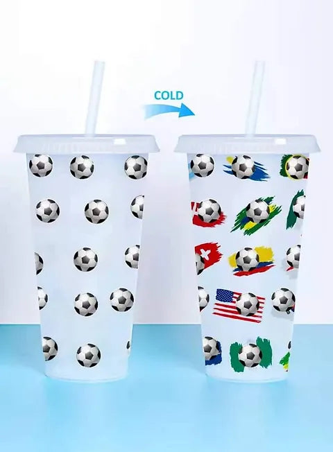 24oz colour changing football cup