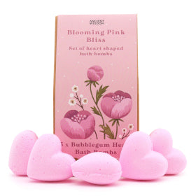Heart Bath Bomb Gift Set- Blooming Pink Bliss, Bubblegum