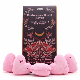 Heart Bath Bomb Gift Set- Enchanting Heart Heaven, Ylang&Rose