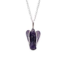 Guardian Angel Gemstone Pendant Necklace - Choice Gemstone