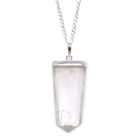 Flat Pencil Gemstone Pendant Necklace - Choice Gemstone