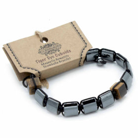 Magnetic Shamballa Bracelet - Tiger Eye Cubes