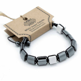 Magnetic Shamballa Bracelet - White Jasper Cubes